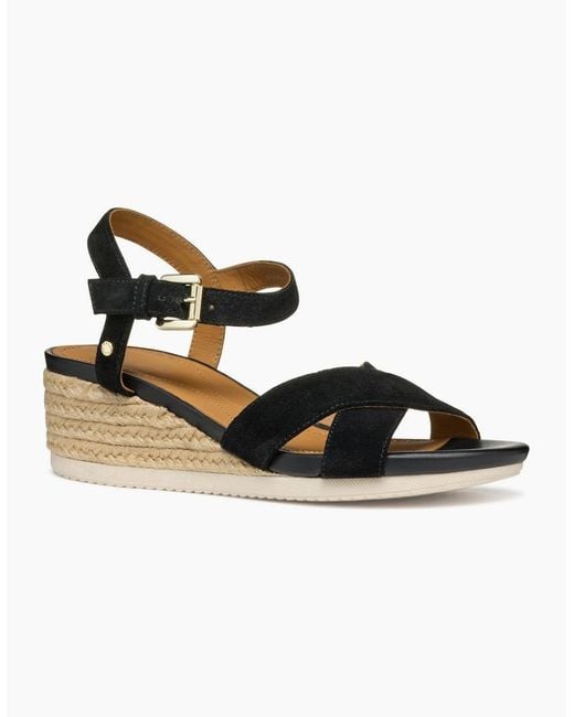 Geox Metallic D Ischia Corda Wedge Sandals