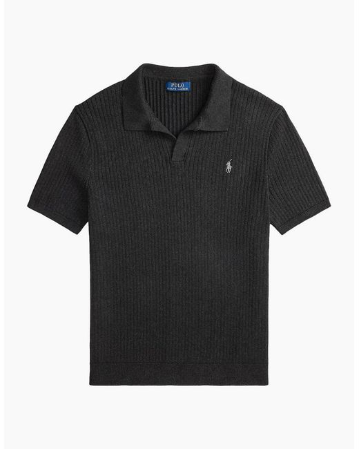 Polo Ralph Lauren Black Ss Polo Sweater 002 Dark Granite Heather for men