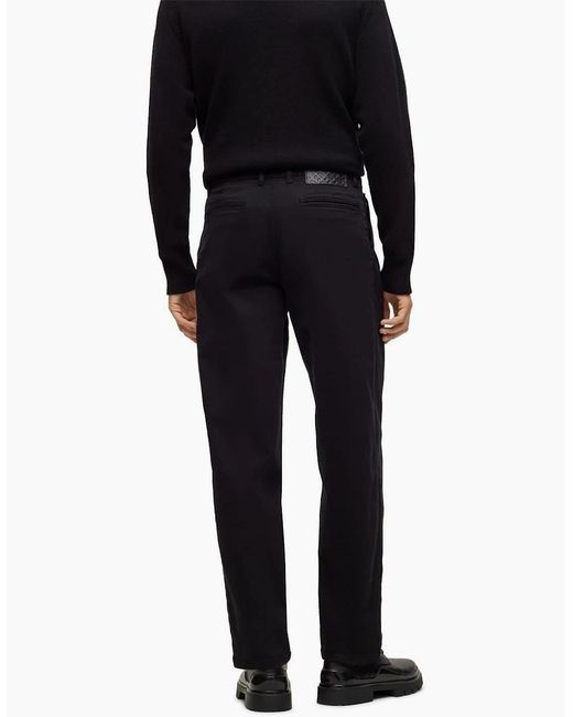 Boss Black Tulsa Solid Patterned Straight Chinos for men