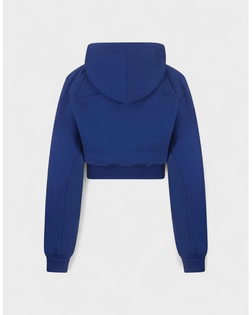 Off-White c/o Virgil Abloh Blue Off Stamp Round Crop Hoodie