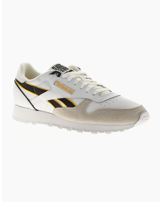 Reebok White Trainers Classic Leather Lace Up Uk Size for men