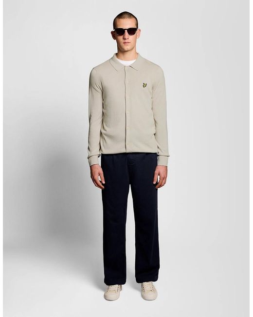 Lyle & Scott Natural Cotton Knitted Shirt for men