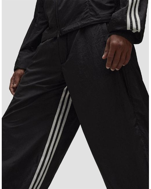 Y-3 Black 3 Stripes Shell Track Bottoms for men