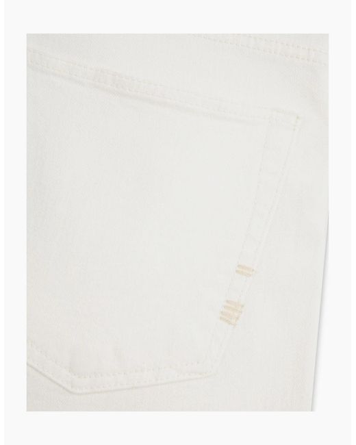 Vingt Quatre Denim White Vingt Quatre Slim Fit Chalk Garment Dye Jeans for men