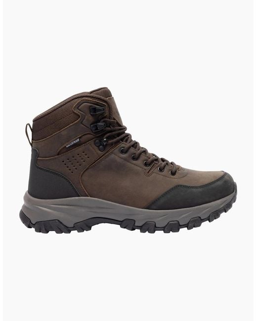 Trespass Brown Stride Leather Walking Boots for men