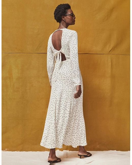 Ro&zo White Petite And Polka Dot Tie Back Dress
