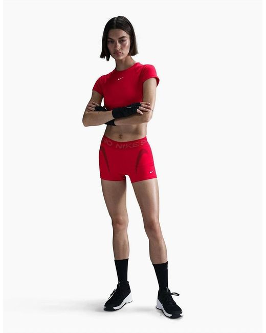 Nike Red Df Compression Fit Compression Shorts