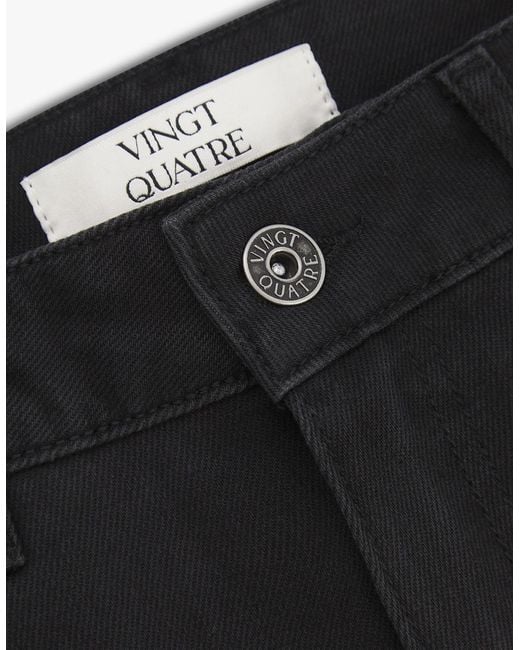 Vingt Quatre Denim Black Vingt Quatre Slim Fit Washed Jeans for men