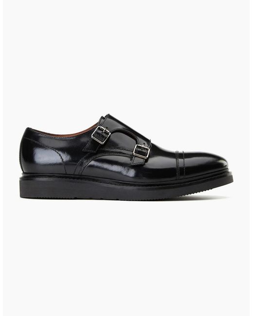 Base London Black Knight Monk Shoes for men