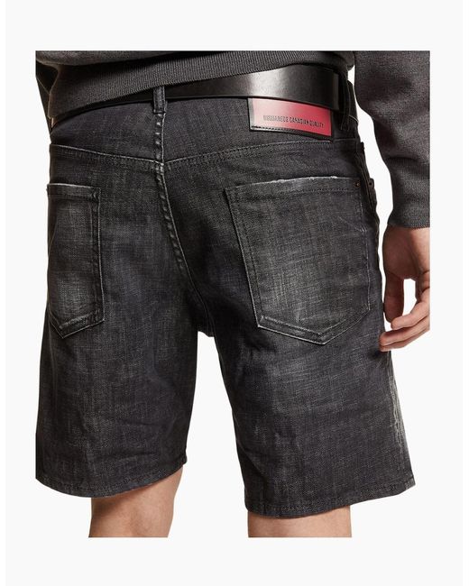 DSquared² Gray Marine Bermuda Denim Shorts for men