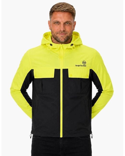 Sergio Tacchini Yellow Alba Hooded Jacket Celery for men
