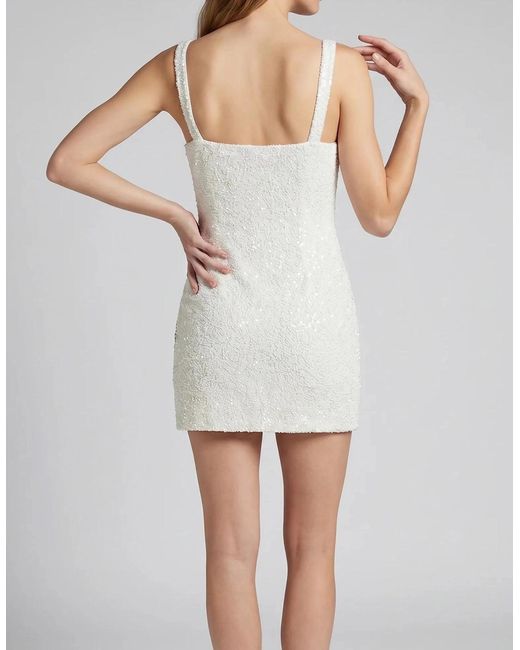 Oceanus White Adeline Coral Hand Beaded Mini Dress