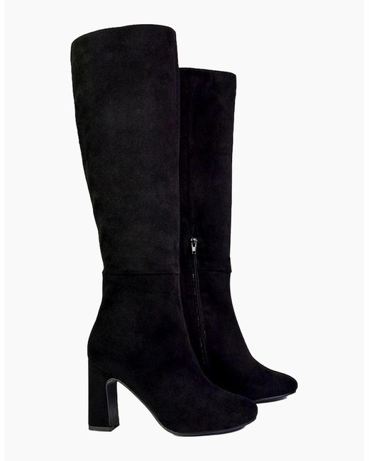 XY London Black Ladies Lillia Knee-High Boots