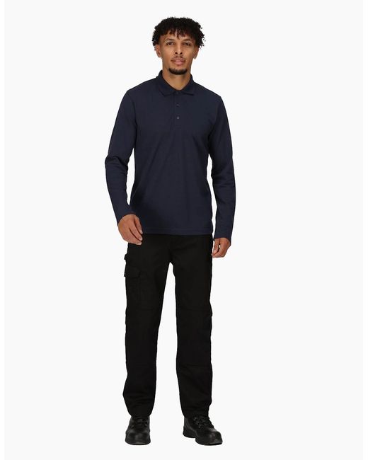 Regatta Blue Professional Long-Sleeved Polo Shirt for men