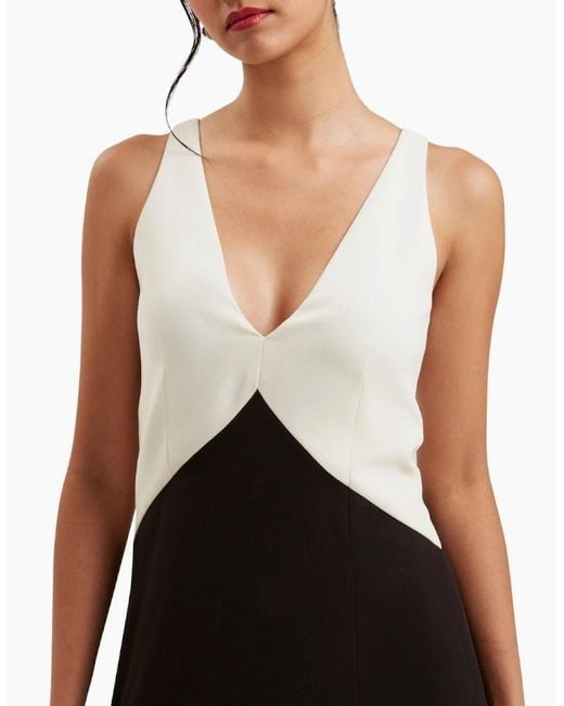 Ted Baker Black Sucre Contrast Paneling Midi Dress