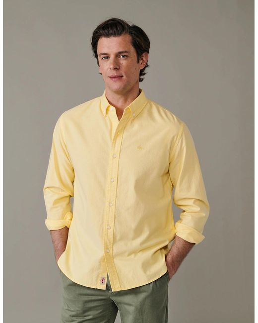 aubi Yellow Horkstow Lightweight Relaxed Oxford Shirt for men