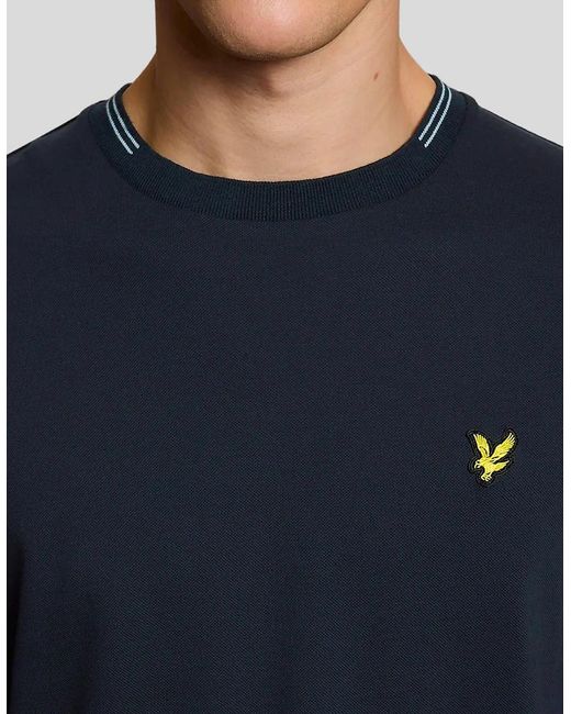 Lyle & Scott Blue Lyle & Scott Fine Tipped T-Shirt Dark for men