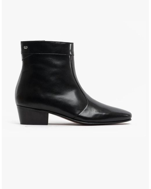 Club Cubano Black Caesar Leather Cuban Heel Boots for men