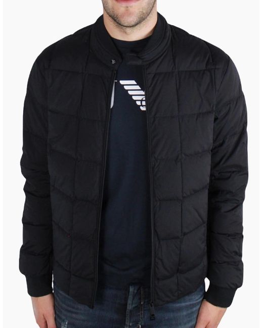 Armani Jeans Padded Down Jacket in Blue for Men | Lyst UK