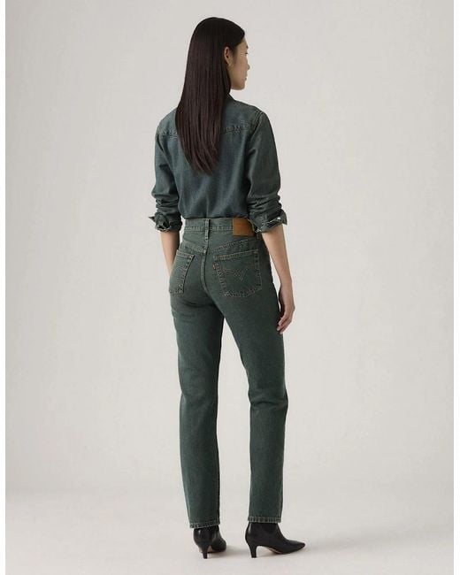 Levi's Green 501 Five Pocket Straight Leg Jeans
