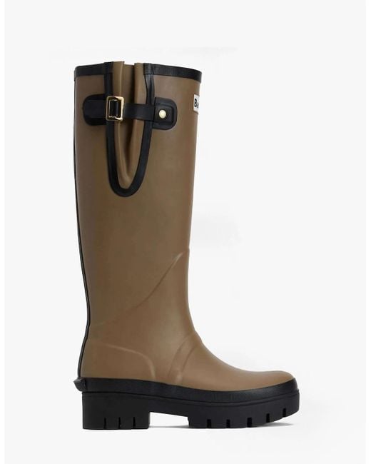 Barbour Green Leighton Tall Wellies Military