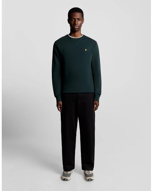 Lyle & Scott Green Cotton Crew Neck Sweatshirt for men