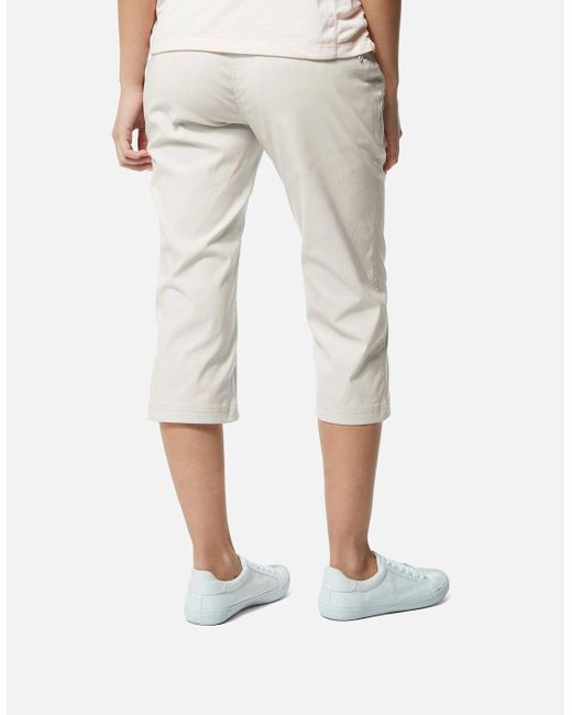 Craghoppers White Ladies Kiwi Pro Ii Cropped Trousers