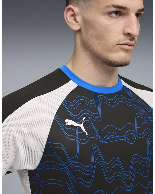 PUMA Blue Individualliga Graphic Jersey T-Shirt for men