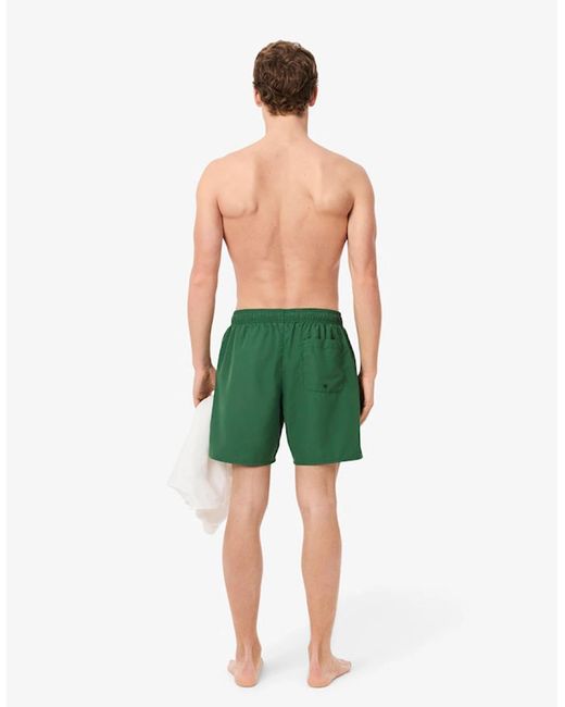 Lacoste Green Mid Length Monochrome Swim Trunks for men