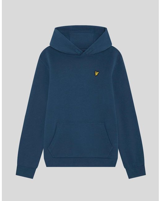 Lyle & Scott Blue Brush Back Hoodie for men
