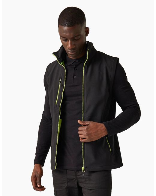 Regatta Black Professional Softshell 2 Layer Body Warmer for men
