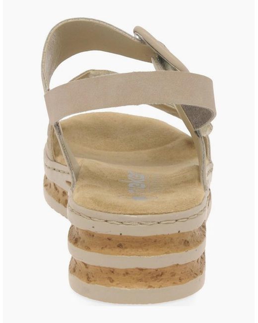 Rieker White Page Wedge Heel Sandals