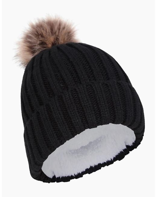 Mountain Warehouse Black Ladies Geneva Borg Lined Beanie