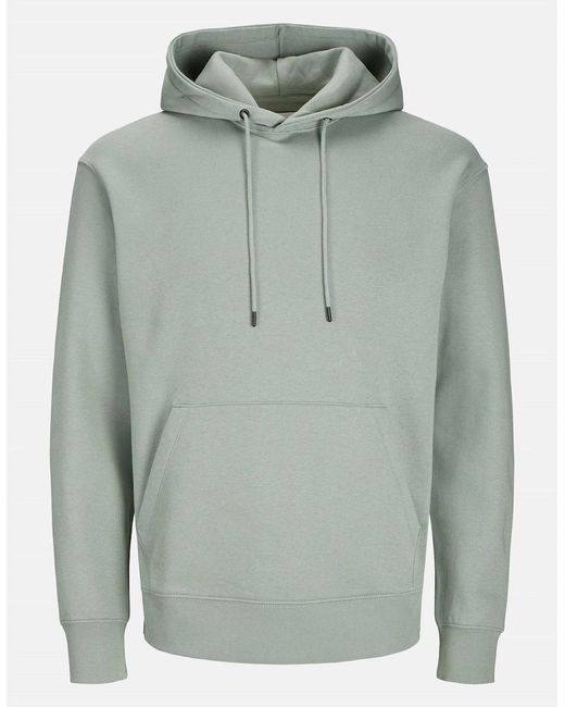 Jack & Jones Green Regular Fit Hooded Neck Kangaroo Pocket Sweatshirt for men