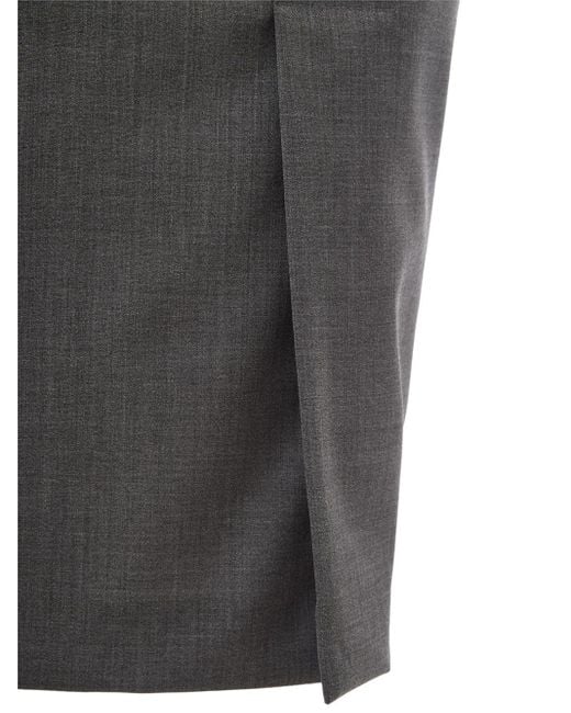 Lardini Gray Wool Pencil Skirt