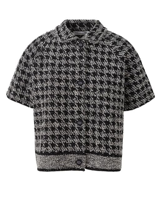 Dior Black Corte-Sleeved Jacket Pied-De-Poule
