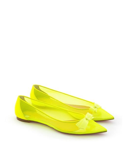 Christian Louboutin Yellow Fluro Flat Point Toe Shoe