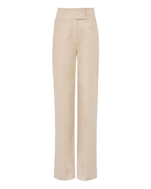 Cult Gaia Natural Pantaloni Cipria Con Fascia