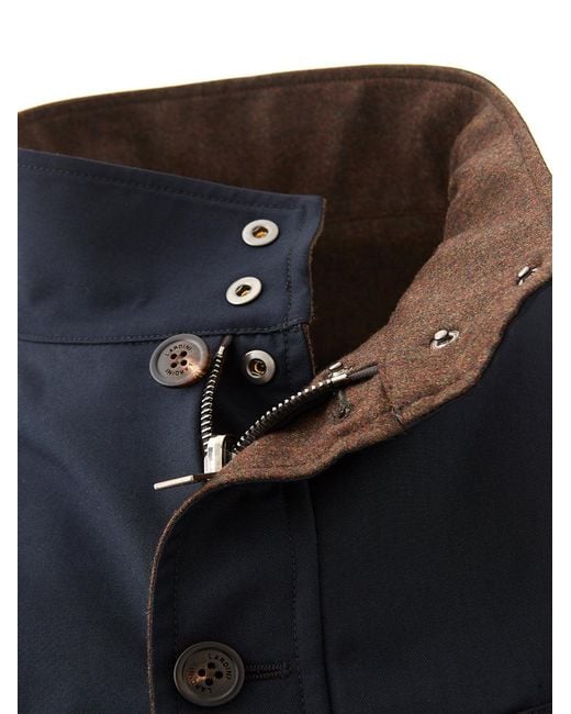 Lardini Blue /brown Reversibile Wool Jacket for men