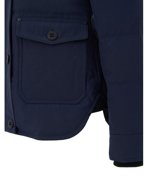 Moose Knuckles Blue Field Jacket Con Cappuccio E Pelliccia