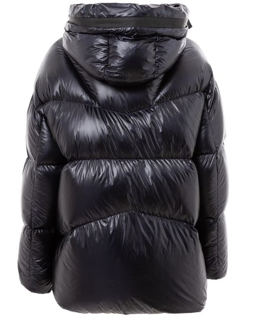 Add Black Hooded Down Jacket With Concealed Logo