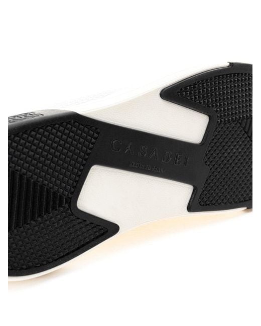 Casadei White Knitted Lowtop Sneakers