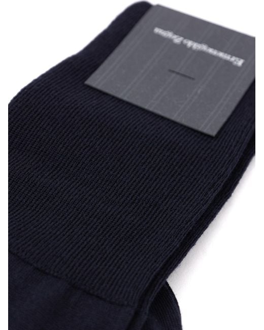 Zegna Blue Merino Wool Blend Bipack Socks for men