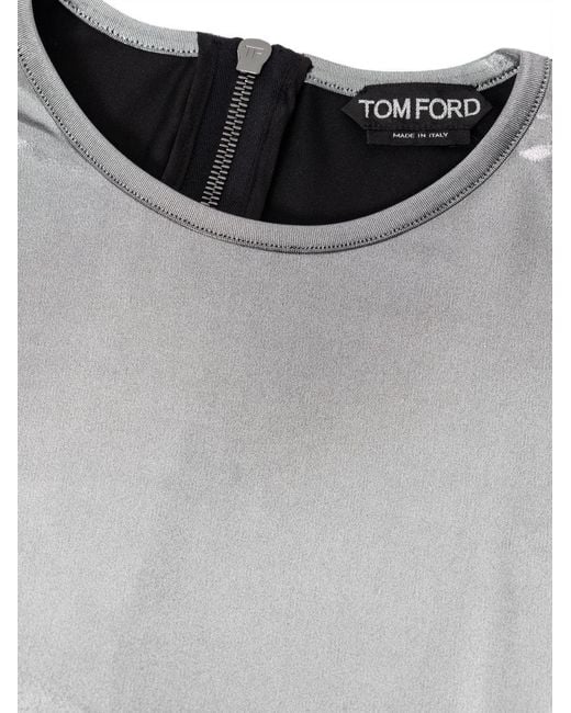 Tom Ford Gray Metallic Longsleeve Top