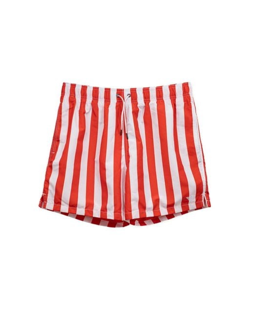 Emporio Armani Red Costume Boxer A Righe Rosse for men