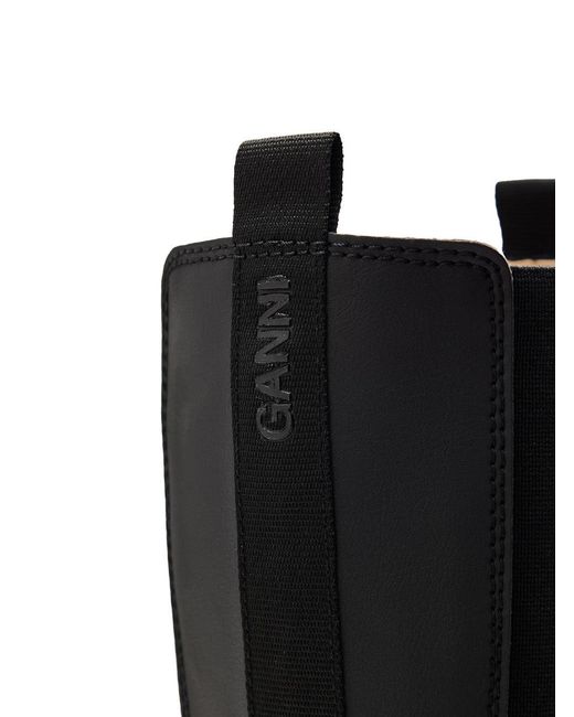 Ganni Black Stivali Alti Chelsea Knee-High