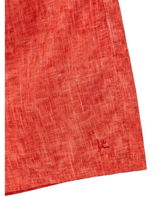 Isaia Red Costume Boxer With H Hand Printing for men