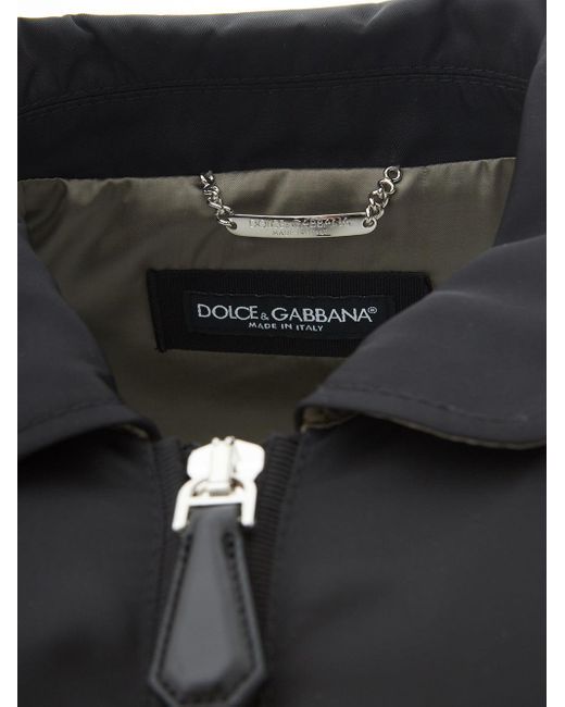 Bomber nero con chiusura lampo di Dolce & Gabbana in Black da Uomo