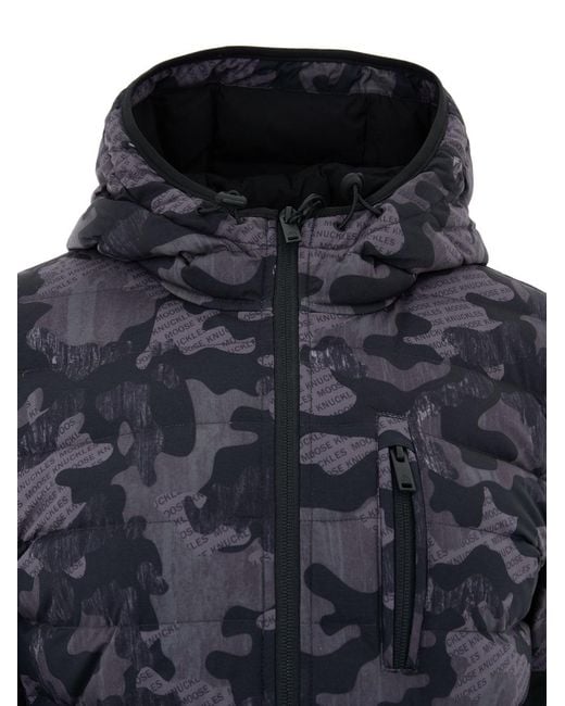 Moose Knuckles Blue Giubbino Lightweight Stampato Allover