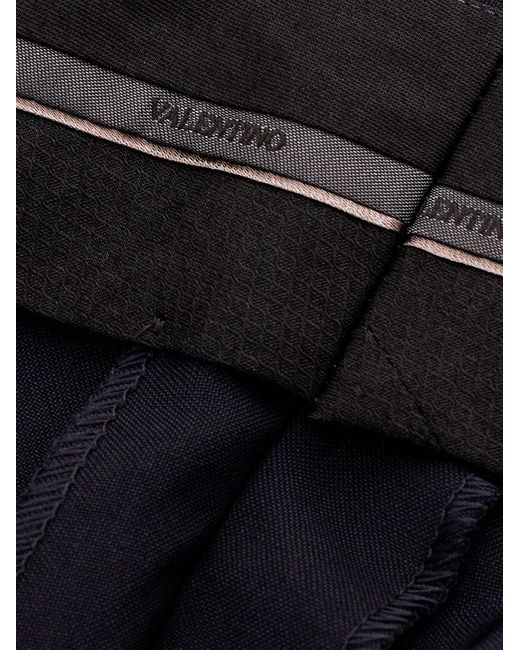 Valentino Blue Tailored Wool Blend Trousers for men